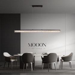 All-Copper Restaurant Chandelier, Italian Minimalist Restaurant Linear Chandelier, Modern Simple Island Table Dining Table Lamp, Light Luxury and High-End Feel