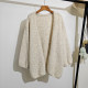 Lazy style knitted cardigan for women in autumn and winter new loose v-neck large size fashionable solid color versatile soft sweater jacket
