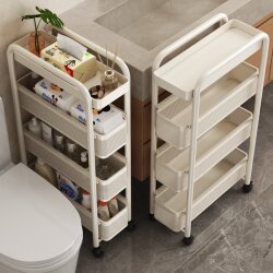 Japanese Bathroom Storage Rack, Floor-Standing Multi-Layer Gap Cart, Bathroom Toilet Side Gap Storage Rack, Narrow Cabinet