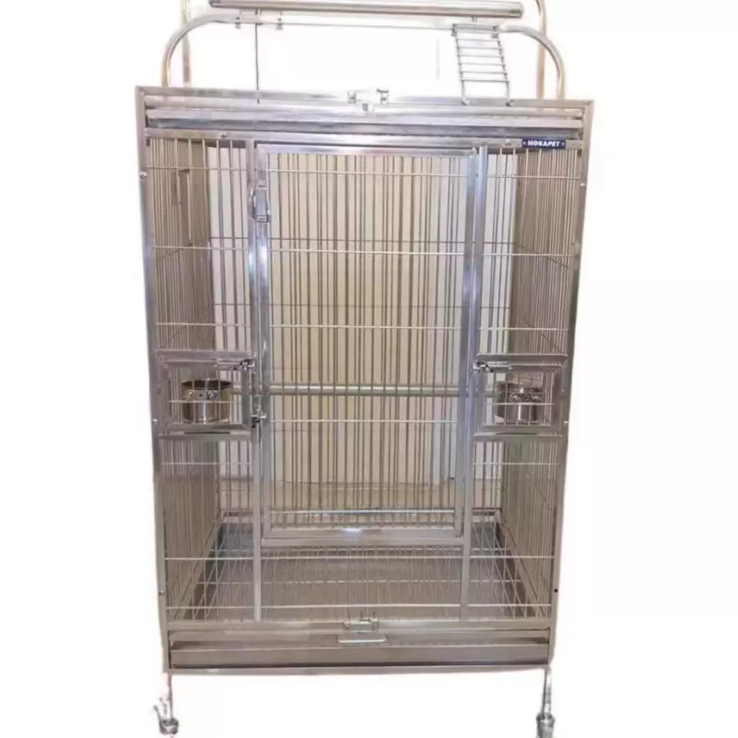 出口型HOKAPET不鏽鋼鸚鵡籠豪華鳥籠帶繁殖口遊戲臺磨爪
