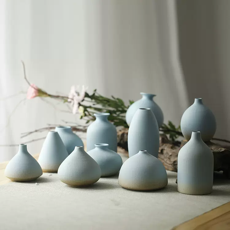 景德镇花瓶个性陶器粗陶三件套瓶子花器日式简约陶罐 景德镇花瓶个性陶器粗陶三件套瓶子花器日式简约陶罐