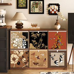 Medieval-Style Clothing Storage Box, Drawer-Type Retro Storage Basket, Household Organizing Box, Large-Capacity Grid Cabinet Storage Box