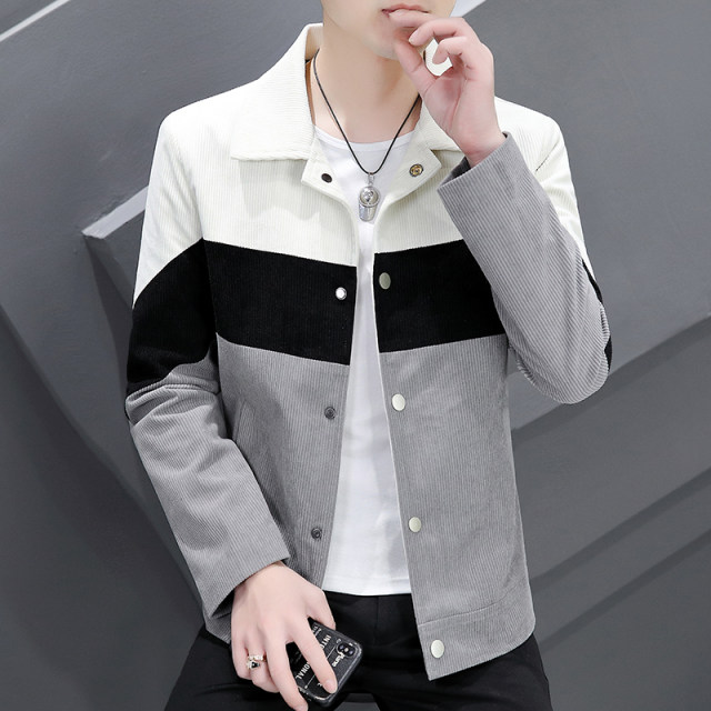 Spring and Autumn Corduroy Jacket Men's Korean Slim Color Bundle ...