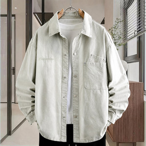 
Qiaodi Monla Workwear Style Lapel Jacket Men's Loose Cotton Breathable Shirt Jacket Casual Wear Top