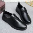 Giày da thường màu đen Giày đầu bếp nam chống trượt nhà bếp Giày làm việc đặc biệt Giày nam đế mềm Giày nhà bếp chống nước và chống dầu 