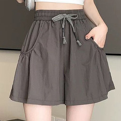 Ice Silk Shorts for Women, Summer 2026 New Style, Loose, Breathable, Quick-Drying, Sports Casual Wide-Leg Skirt Shorts, Five-Point Shorts
