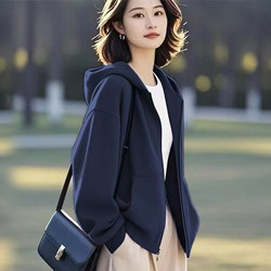 Hooded Sweatshirt Jacket for Women, Spring 2026 New Korean Style Casual Sports Spring and Autumn Petite Loose Top Cardigan