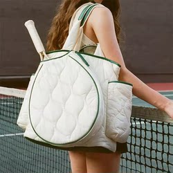 Women's Professional Tennis Bag, Hand-Held Cross-Body Backpack, Large-Capacity down Quilted Multi-Functional Pickleball Racket Bag