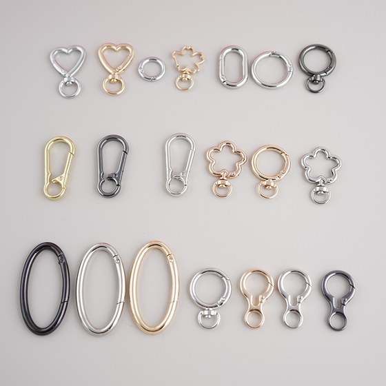 
Multiple bag accessories hardware buckle metal love buckle hook gold key ring opening ring spring ring