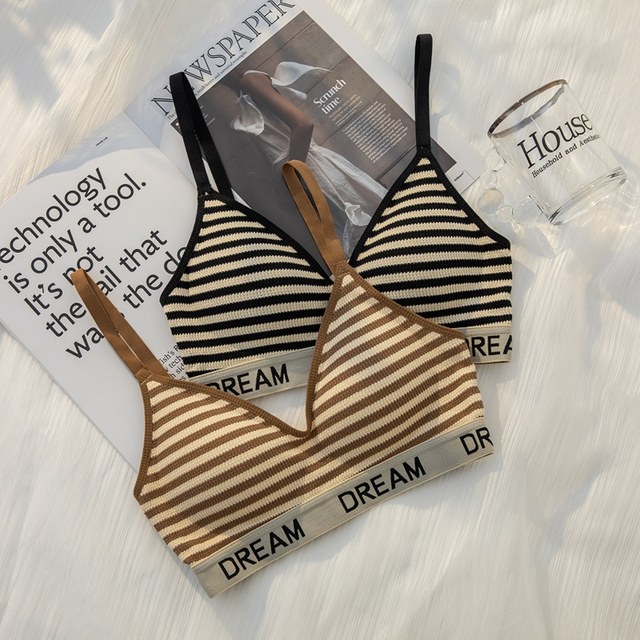 French triangular cup underwear for women with thin big breasts, small adjustments, small breasts gathered, sports, beautiful backless bras