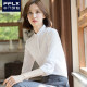 Professional commuting white shirt for women in three-quarter sleeve workwear formal wear business half-sleeved workwear formal wear interview mid-sleeved shirt