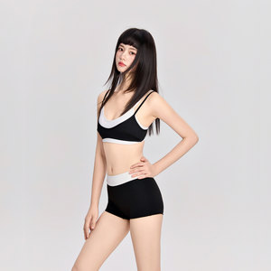 
AIMUHU new black and white color-blocking swimsuit for women's conservative hot bikini high-end racing swimsuit summer