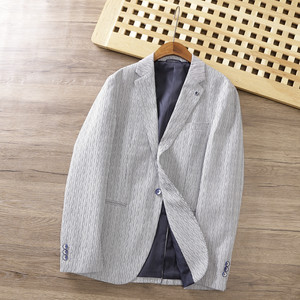 
2024 new first-line brand cabinet removal spring and autumn flat collar irregular men's striped casual suit jacket
