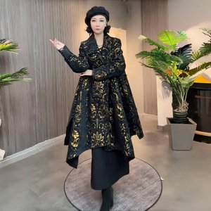 
European Autumn Clothes, New Style, High-End Light Luxury Jackets, Age-Reducing, Loose, Western Style, Irregular Windbreaker Coats