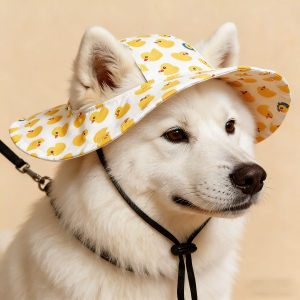 
Samoyed special dog hat with exposed ears puppy sun hat large dog sun hat pet fisherman hat summer