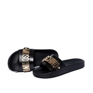 
MO women's shoes 2022 summer internet celebrity slippers European and American style cowhide non-slip sponge cake sole simple letter sandals