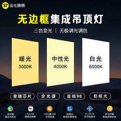 Three-Color Dimmable Flat Panel Light, Stepless Dimming, 300X600 Frameless Integrated Ceiling Light, Remote Control Mobile Phone Kitchen and Bathroom Light