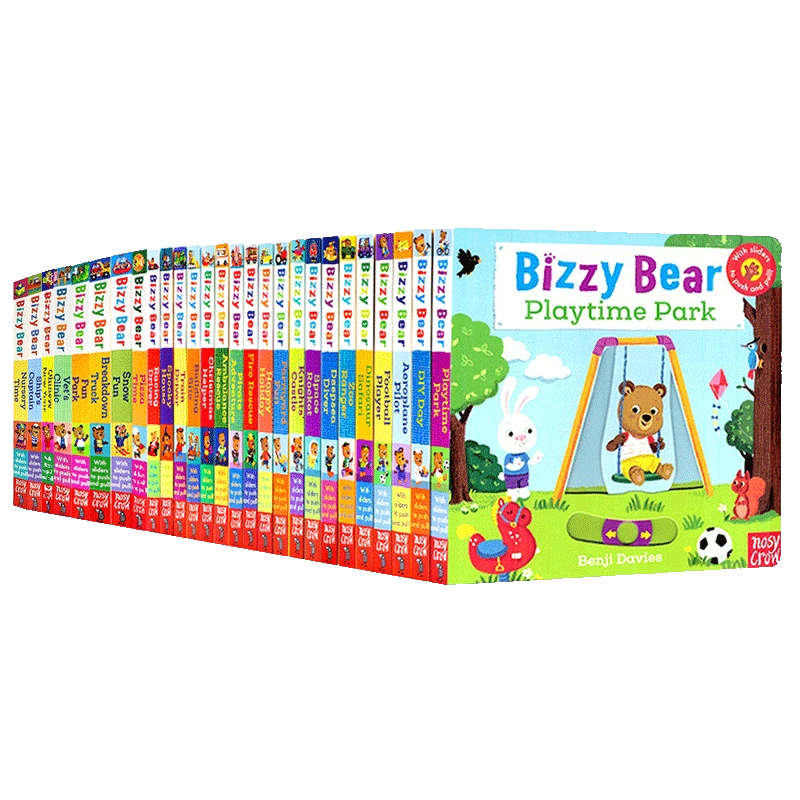 Bizzy Bear小熊很忙系列27冊大全套英文原版繪本紙板書1-6歲忙碌的小熊 推拉式機關操作紙板幼兒童英語啟蒙認知繪本可搭sing  along-Taobao