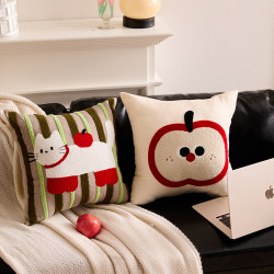 Cartoon Dopamine Pillow Apple Living Room Sofa Cushion Square Headboard Backrest Cute Without Core Pillowcase