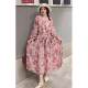 Fashionable popular version dress 2024 spring and summer new beautiful small open collar trouser long sleeve floral dress for women