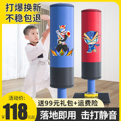 Children's Boxing Punching Bag Standing Training Equipment, Sandbag Gloves, Taekwondo Wobble Dummy, Home-Use Kids' Martial Arts Set