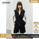 Black casual pants for women high waist wide-leg pants kbne2025 summer clothing hot straight five-point pants
