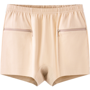 
Spring weaving middle-aged and elderly women's pure cotton underwear with zipper pocket, anti-theft boxer briefs for the elderly, loose safety pants, anti-exposure