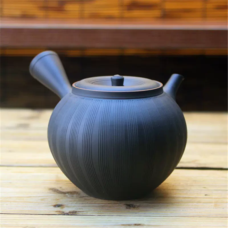 KK16-3732[NAK] 常滑焼 玲光窯 鯉江廣 朱泥 花彫刻 茶