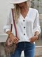 European and American cross -border export autumn clothing women's long -sleeved loose T -shirt V -necklashes of New Blocks Kasdono large size leisure solid color tither fat M