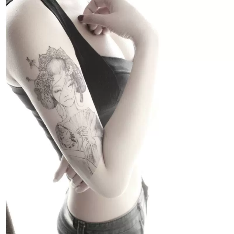 3张鬼侍花臂纹身贴女ins彼岸花半臂可爱半永久防水 3张鬼侍花臂纹身贴女ins彼岸花半臂可爱半永久防水