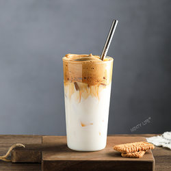 Iced American Coffee Cup, Heat-Resistant High Borosilicate Glass Cup, Transparent Latte Cup, Large Capacity, ins Style Household Water Cup