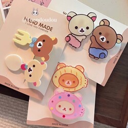 Rilakkuma Hairpin Cute and Fun ins Girl's Hair Accessory Student Hair Clip Bangs Clip Sweet Bear Hair Accessory for Women