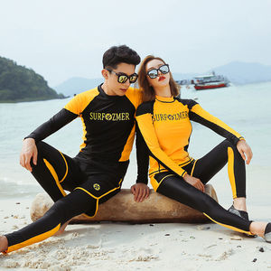 
Korean split diving suit quick-drying large-size sun protection jellyfish suit men and women long-sleeved swimsuit surfing suit couple suits
