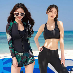 
Swimsuits for women, sports long-sleeved sun protection diving suits, fashionable split slimming couples, drifting snorkeling vacation swimsuit