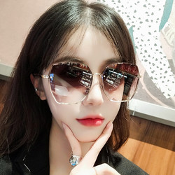 Sunglasses for Women 2026 New Trendy Rimless Glasses with a High-End Feel, Sun Protection, Uv Protection, Brown Sunglasses That Make the Face Look Slimmer
