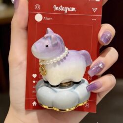 Jingdezhen Crystal Glaze Spinning Little Horse Healing-Style Desktop Decoration Office Desk Ornament Birthday Gift for Girls