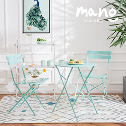 Nordic Wrought Iron Outdoor Small Table and Chairs, Simple and Casual, Trendy Modern Waterproof Outdoor Balcony Courtyard Garden Table and Chairs