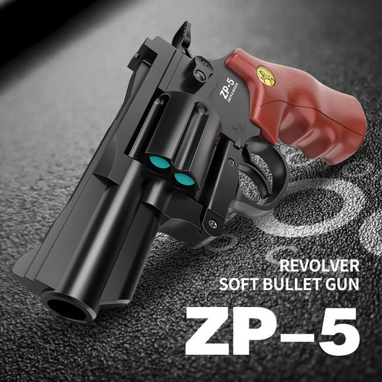 小型リボルバー zp5 ソフト弾丸おもちゃの銃 - 手動射撃吸盤スポンジ科学と教育モデル男の子子供用ギフト