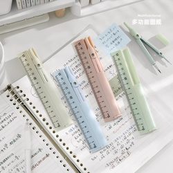 Multifunctional Compass, Ruler, Pencil Three-In-One Special Geometric Drawing Exam Learning Stationery for Primary School Students and Junior High School Students