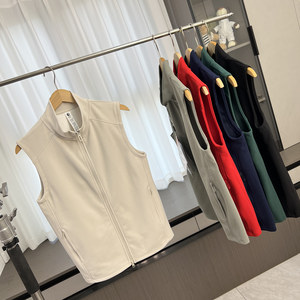 
Simple and high-end feel! Comfortable and breathable! Foreign trade men's autumn couple's outdoor stand-up collar casual vest vest