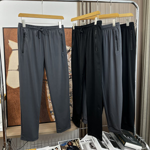 
Recommended for cracked walls! Cool and smooth! Foreign trade men's spring and summer elastic waist comfortable breathable quick-drying casual trousers trendy