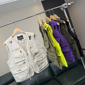 
Outdoor function! Mesh breathability! Foreign trade men's spring and summer workwear waistcoat multifunctional fishing vest trendy