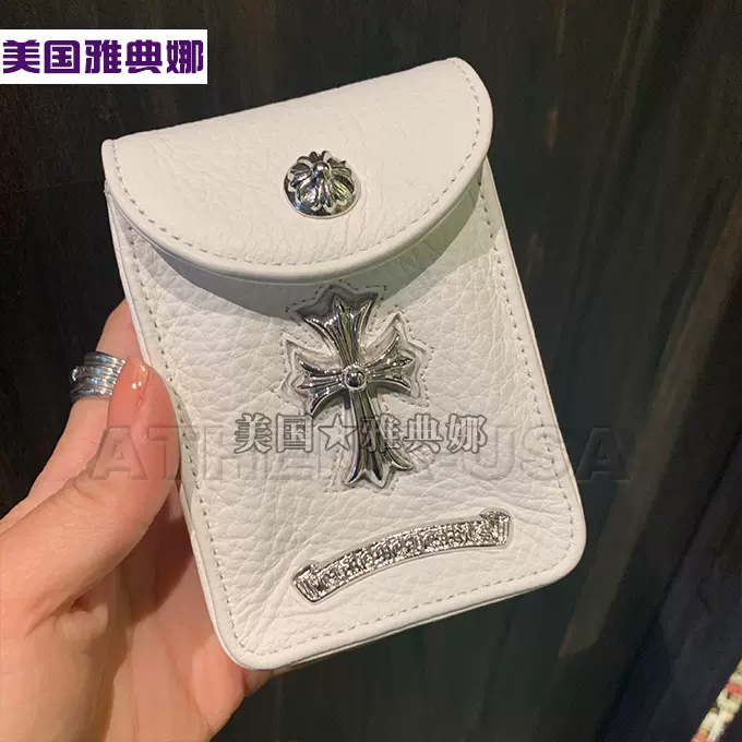 美国正品Chrome Hearts 克罗心十字架真皮卡包烟盒-Taobao