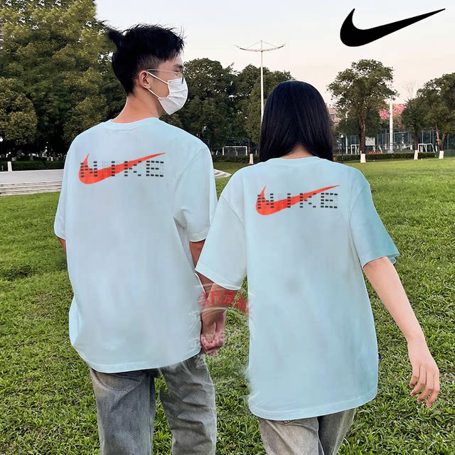 Nike couple wear short-sleeved summer top sports answer card full