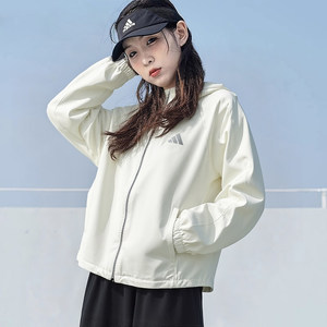 
Adidas Off-White Jacket Women's Spring New Casual Loose Versatile Baseball Uniform Windproof Jacket Women's Woven Jacket
