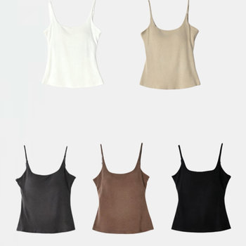 Micro-suede ~ self-heating chest pad integrated brushed camisole 7A grade antibacterial!
