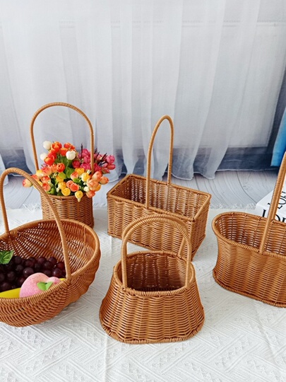 陶器製 花柄バスケット 陶器製 花柄 バスケット 白と青の花模様