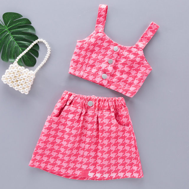 Girls summer two-piece vest suspender baby girl 2024 summer fashion ...