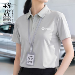 Customized Nylon-Polyester Pique Cotton Polo Shirts with Logo Printing for 4S Stores, Corporate Workwear, Summer Short-Sleeve T-Shirts