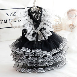 Dog Clothes Spring and Summer Thin Style Cat Princess Dress Black Lace Wedding Dress Formal Dress Small Dog Pet 3665